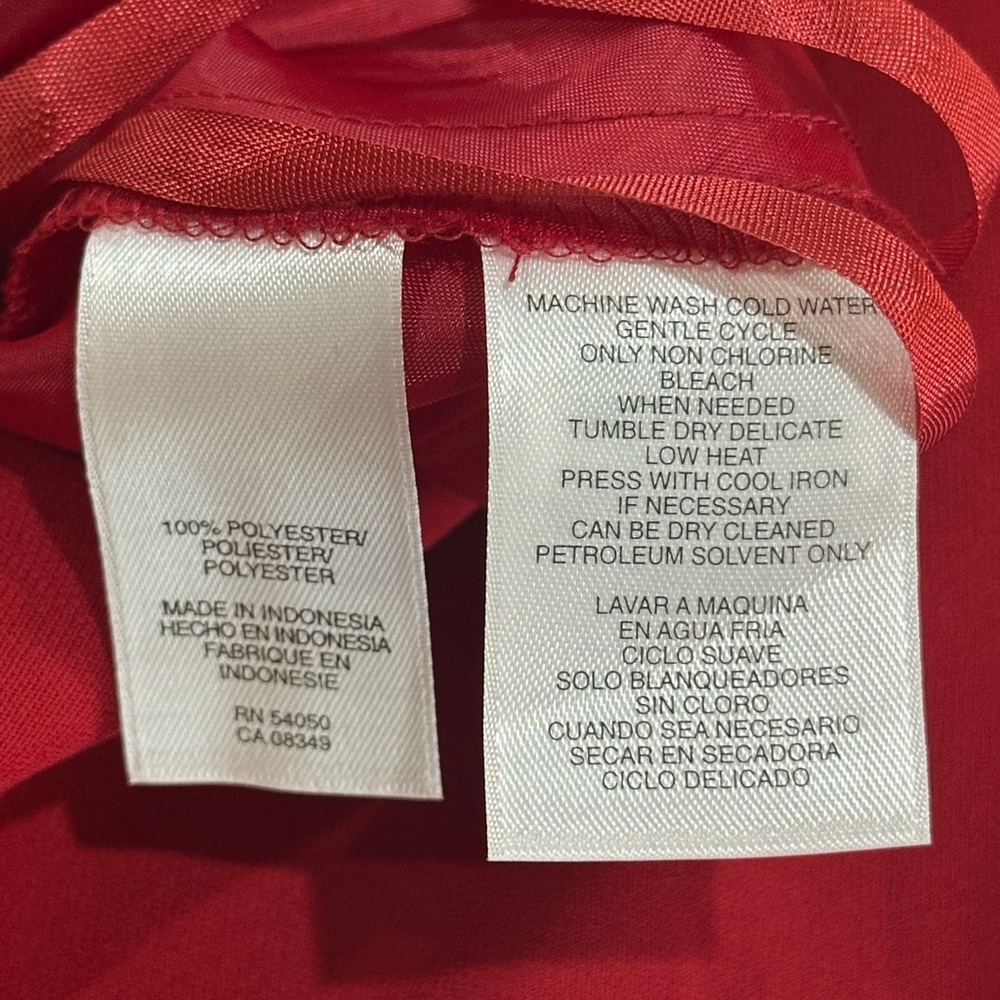 NEW Jones New York Red Long Midi Dress Cap Sleeves Lined Zip back Sz 10 - Picture 10 of 10